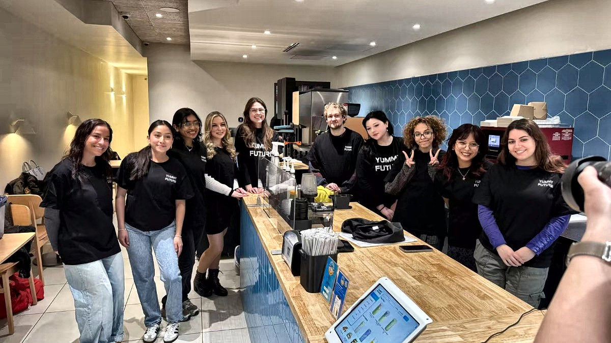 The Yummy Future team behind the counter in Champaign